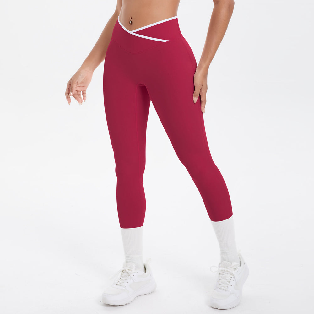 new color block criss-cross fitted brushed high-stretch yoga set - 5-piece running, fitness, and breathable training outfit