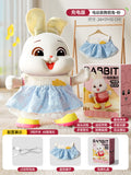 [usb rechargeable version] dancing pink rabbit + removable and washable blue ice and snow skirt (48 songs)