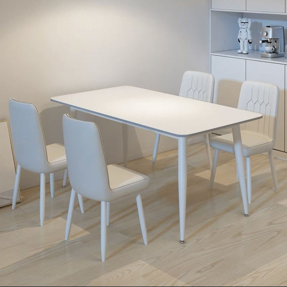 Nordic pure white slate dining table and chair for home small apartment pure black normcoreaccessible luxuryclassy sense new arrival pure black dining table