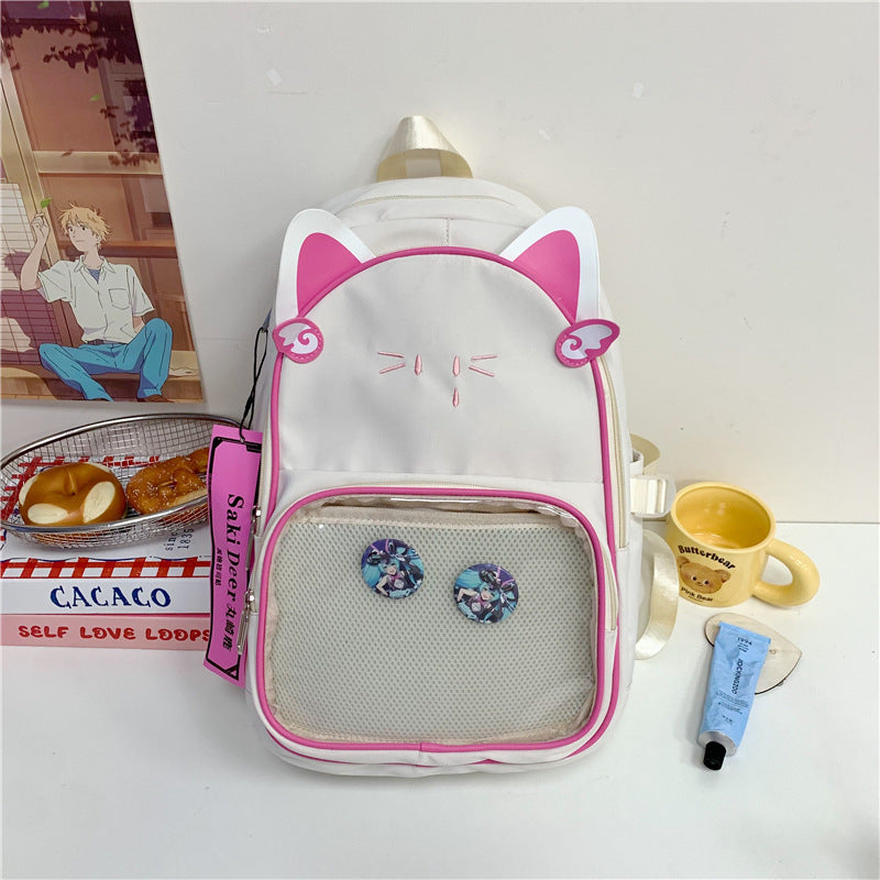New high-value, fresh, sweet and cute female backpack, junior high school student schoolbag, light travel and large-capacity backpack.
