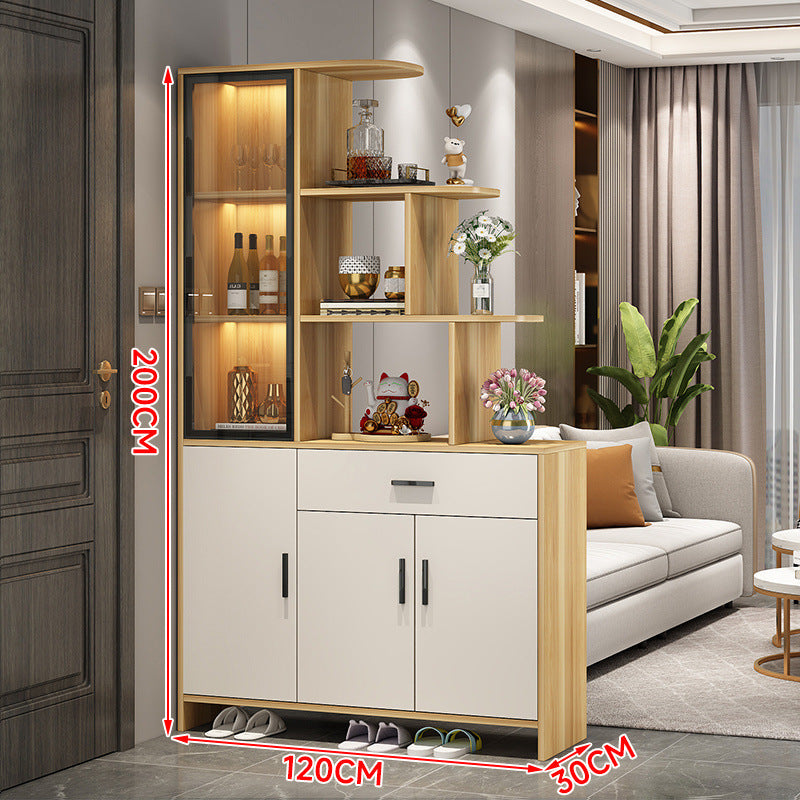 Solid wood entrance cabinet shoe cabinet all-in-one living room wine cabinet partition cabinet medieval style entrance door decorative cabinet foyer cabinet