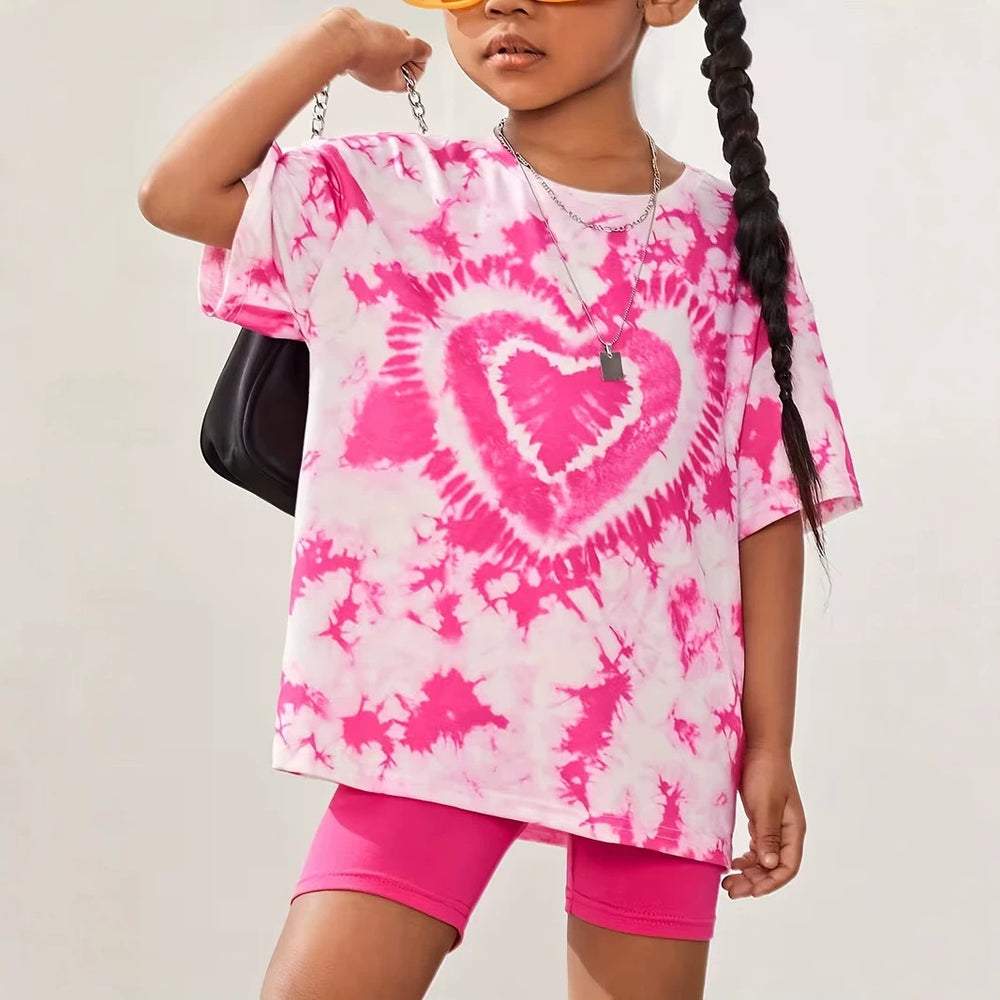wholesale girls' short-sleeve and shorts sets, fashionable spring, summer, and autumn outfits for girls