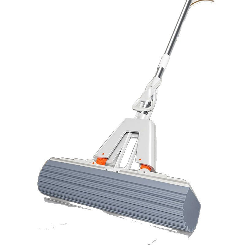 Sponge mop - hands-free, absorbent, dual-purpose folding mop with extendable stainless steel handle and squeeze-action sponge head