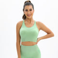 Clearance: european and american seamless knit solid color racerback high-elasticity sports bra - perfect for running, fitness, and yoga