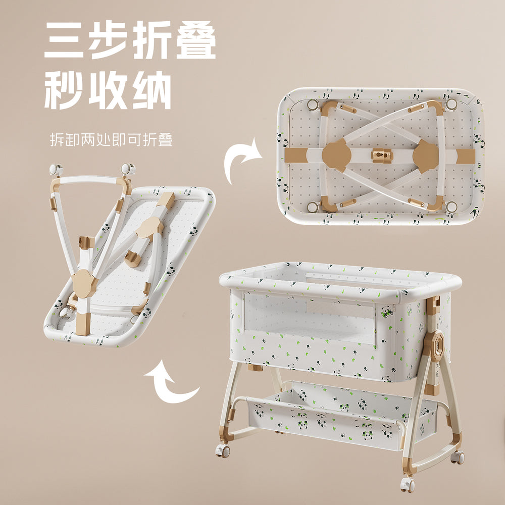 Baby crib movable portable cradle bed foldable multi-function rattle bed bb bed newborn patchwork large bed