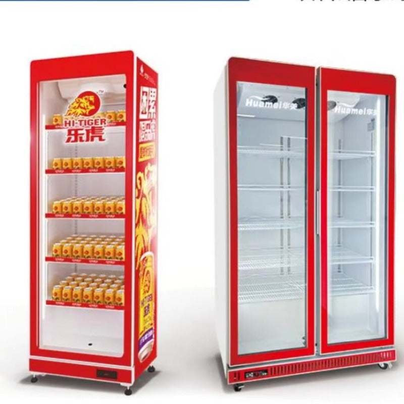 Large single door beer cabinet bar refrigerated display cabinet commercial refrigerator supermarket fresh-keeping cabinet freezer beverage cabinet quick cooling