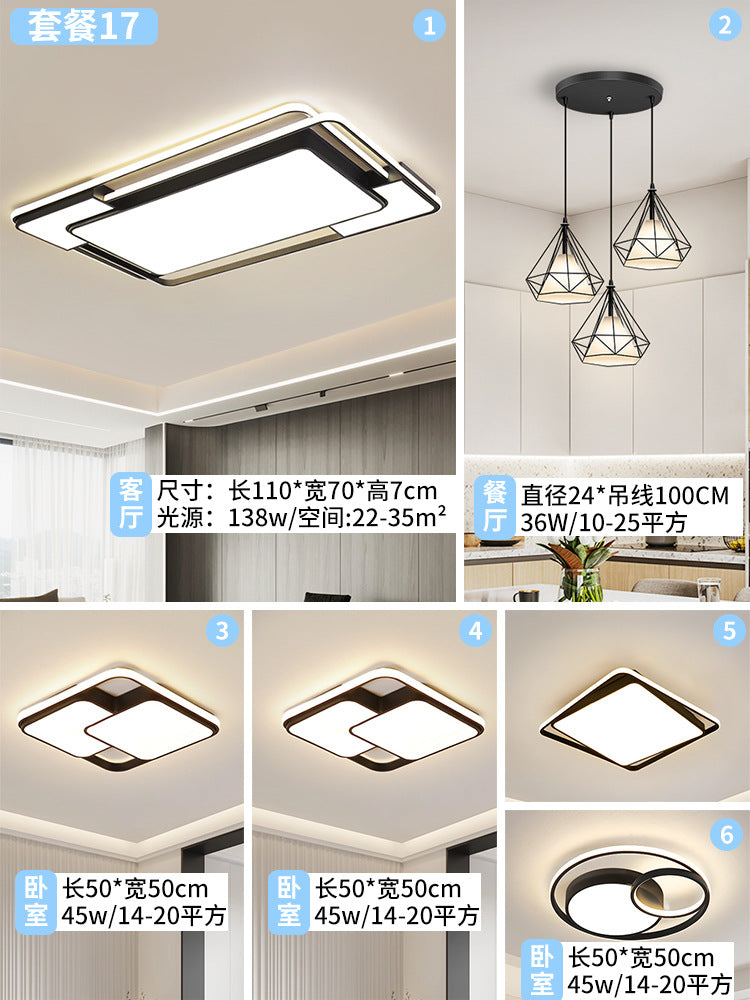 Three-dimensional black geometric living room hall main light whole house package designer led bedroom advanced ceiling light