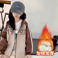 Girls' fall sweatshirt  new stylish children's autumn and winter hooded fleece-lined kids' top, girls' spring and autumn style (big girls)