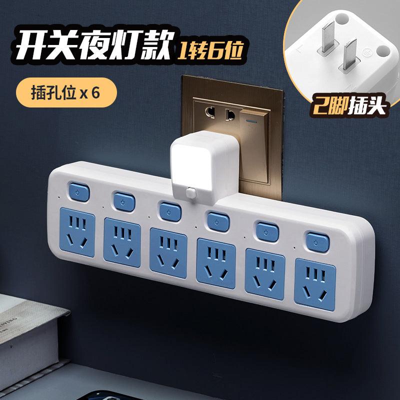 Two-pin socket, two-hole power strip, american standard plug converter, two-pin power strip, plug-in board with cable, 2-pin head panel, multi-hole