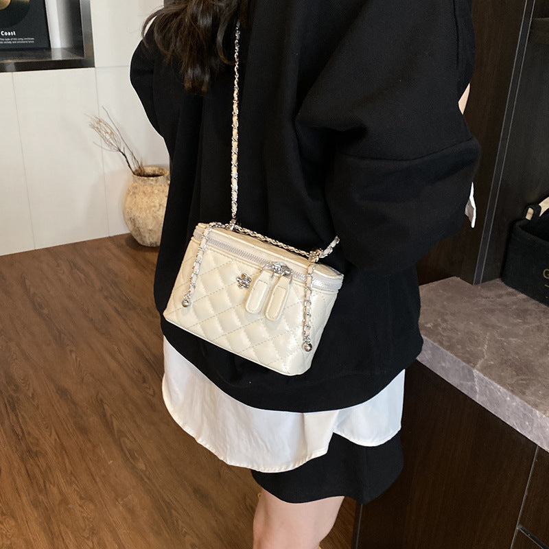 Foreign trade rhombus chain bag women's 2025 new summer niche shoulder messenger bag Korean version popular box bag