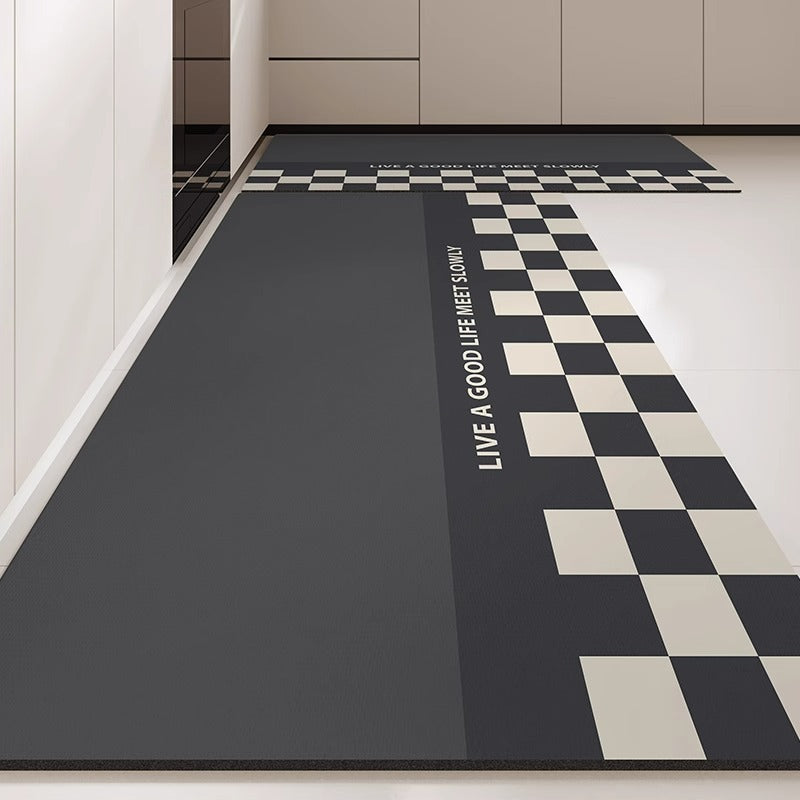 Kitchen floor mat - wipeable, low-maintenance, waterproof mat -  new design - stain-resistant diatomaceous earth mud mat - special anti-slip, oil-proof foot mat