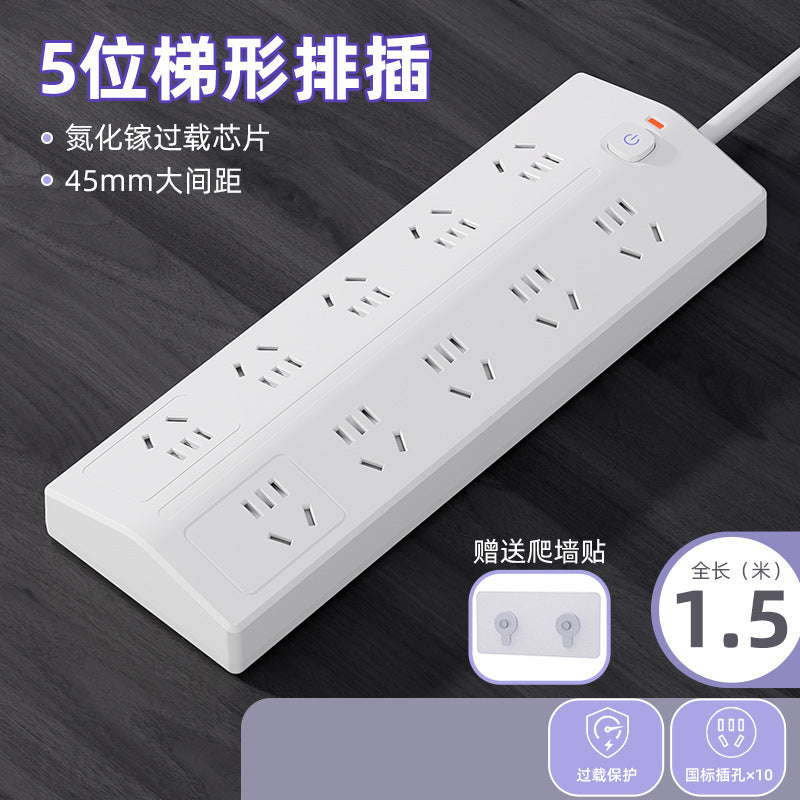 Multi-functional 10-outlet power strip with long cord, dorm room multi-port power strip, home power strip with usb ports and pd converter