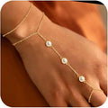 European and american new fashion minimalist bracelet finger bracelet 14k gold plated layered stackable women's jewelry bracelet