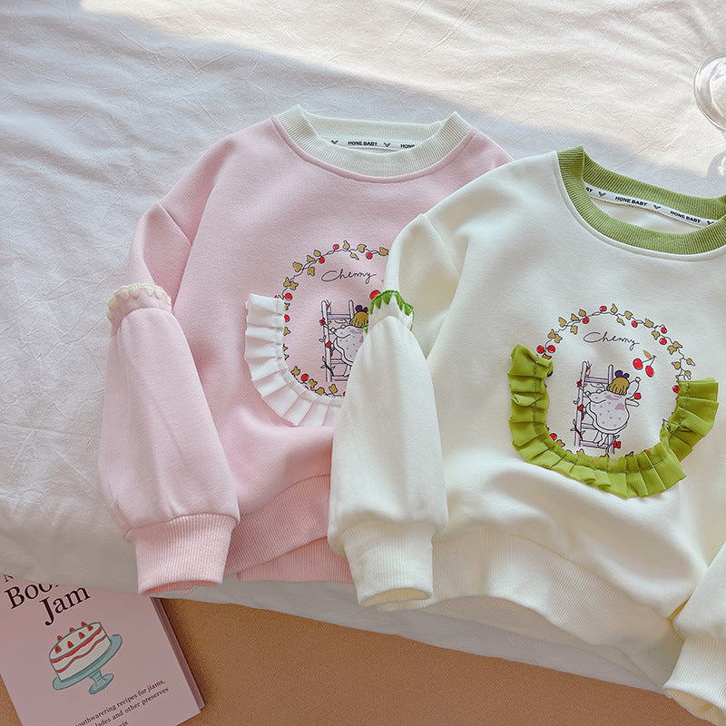 Girls' sweatshirt autumn collection : stylish princess-style kids' fashion tops, autumn baby clothes, and layering basics
