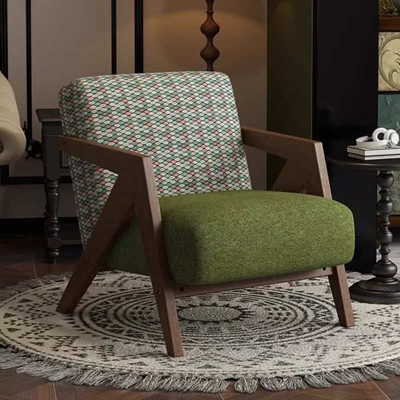 Scandinavian solid wood single sofa richard french medieval style living room sofa chair balcony casual chair lazy sofa