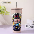new arrival cartoon thermos cup stainless steel liner coffee cup high-looking large-capacity portable straw water cup batch