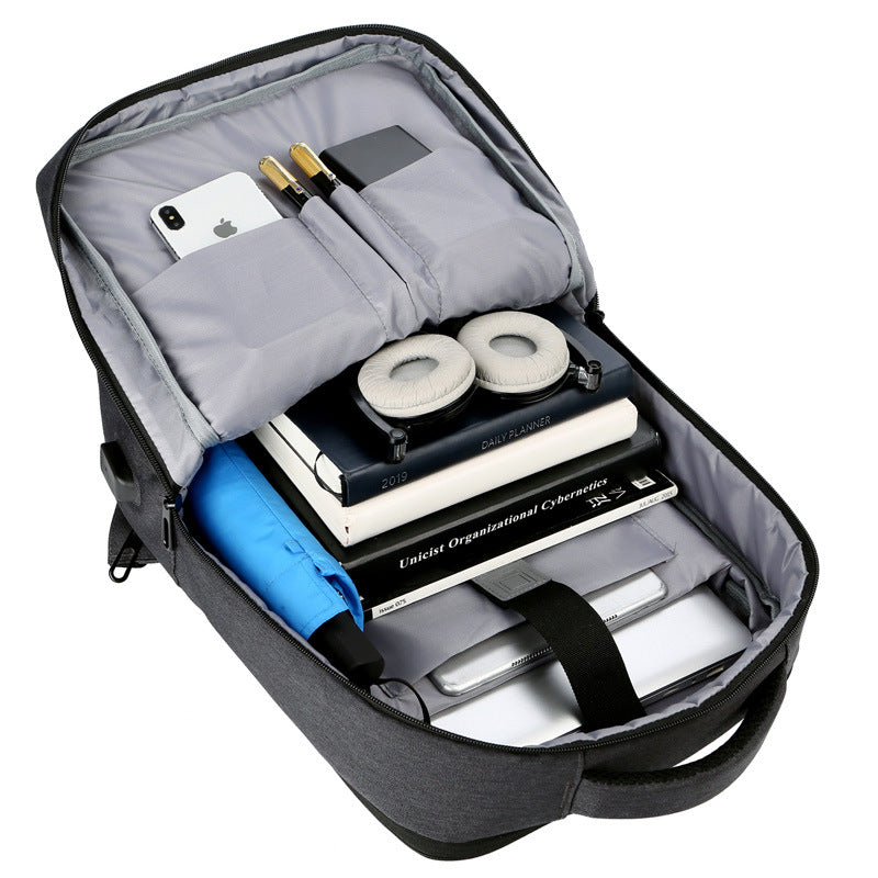 New business backpack 15-inch computer bag USB charging port expandable business travel backpack can be printed with logo