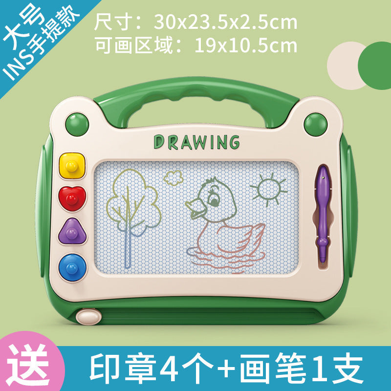 Children's large magnetic drawing board table - reusable erasable doodle board - colorful early education toy for babies