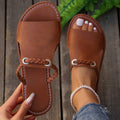 european and american export flat one-strap women's slippers, cross-border  new style, size 43 plus size women's summer beach sandals