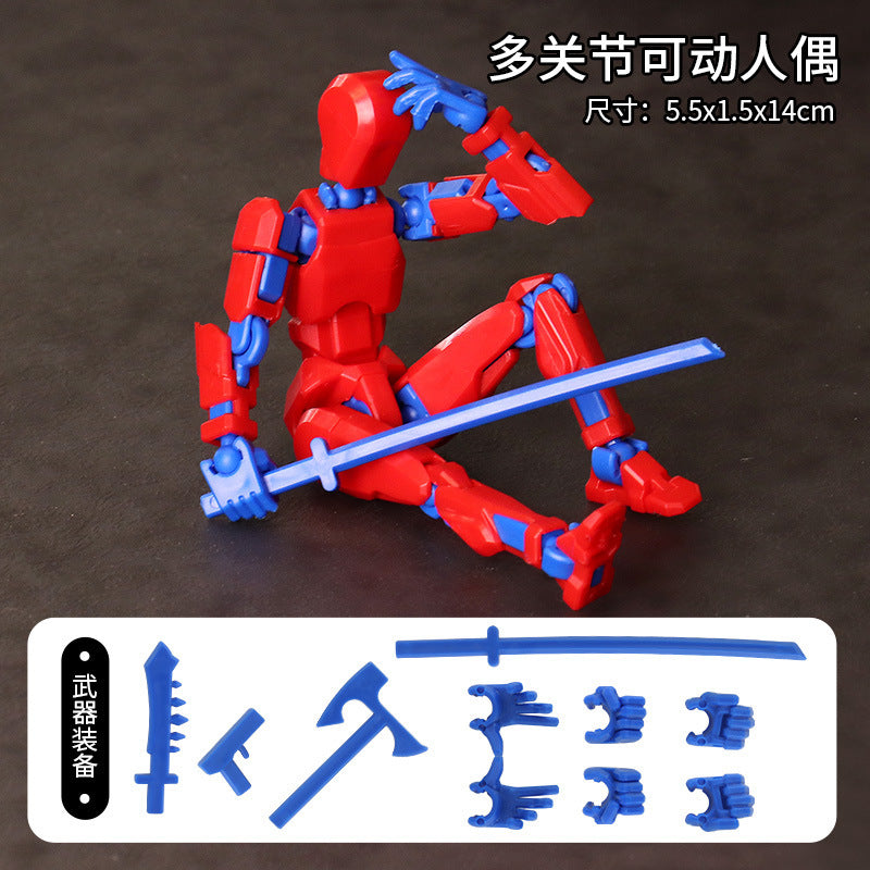 Multi-joint movable doll 3d printed hand board lucky 13 doll full body movable robot decompression toy artifact