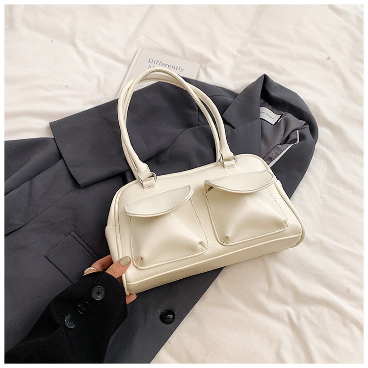 Retro underarm bag women's 2025 new textured tote shoulder bag niche large-capacity portable commuter bag