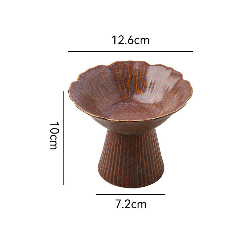 Vintage-inspired floral ceramic ice cream cup, dessert & snack plate, fruit tray - unique high-footed afternoon tea serving set