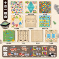 Ten-in-one multi-function chess [checkers + chinese chess + backgammon + military chess + double six chess + cat and mouse + snake chess + beast chess + eagle catching chickens + single aristocrat]