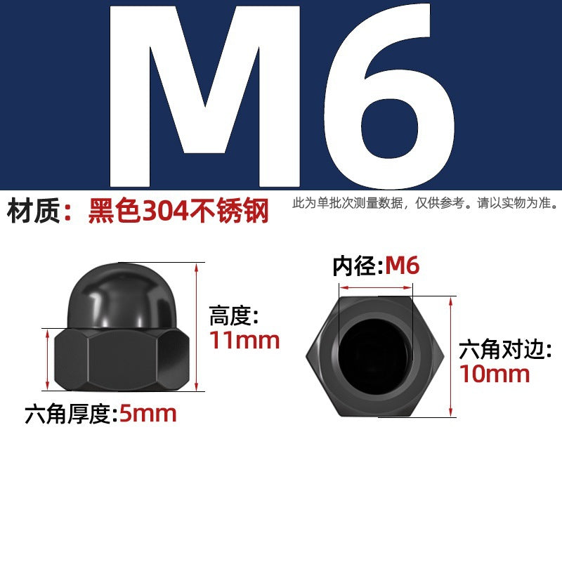 304/201/316 stainless steel round ball head nut cover type decorative screw cap female cap 3M4M5M6M8