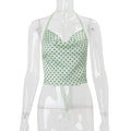 Ins european and american clothing  summernew arrivalfashionsexybackless polka dot haltereleganteasiest for matchshorttops