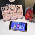 Pink pony leather pattern bread shell suitable for apple 17 mobile phone case pink women's iphone16 stand new year case
