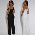 C7418 cross-border   fashion women's elegant slim-fit sleeveless top and pants two-piece set