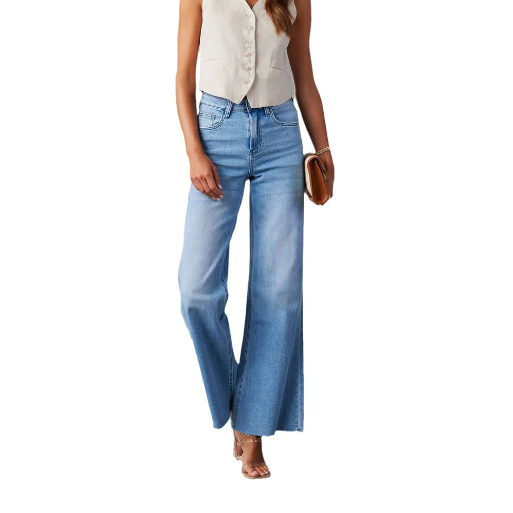 European and american stretch women's jeans - new arrival, hot-selling stretch washed micro flare jeans, elegant commute denim