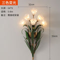 French retro wall sconce, american country style creative floral living room background wall, bedroom bedside wall lighting fixture