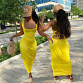 C3643 in stock cross-border fashion solid color sexy dress floor-length dress tie-up maxi dress