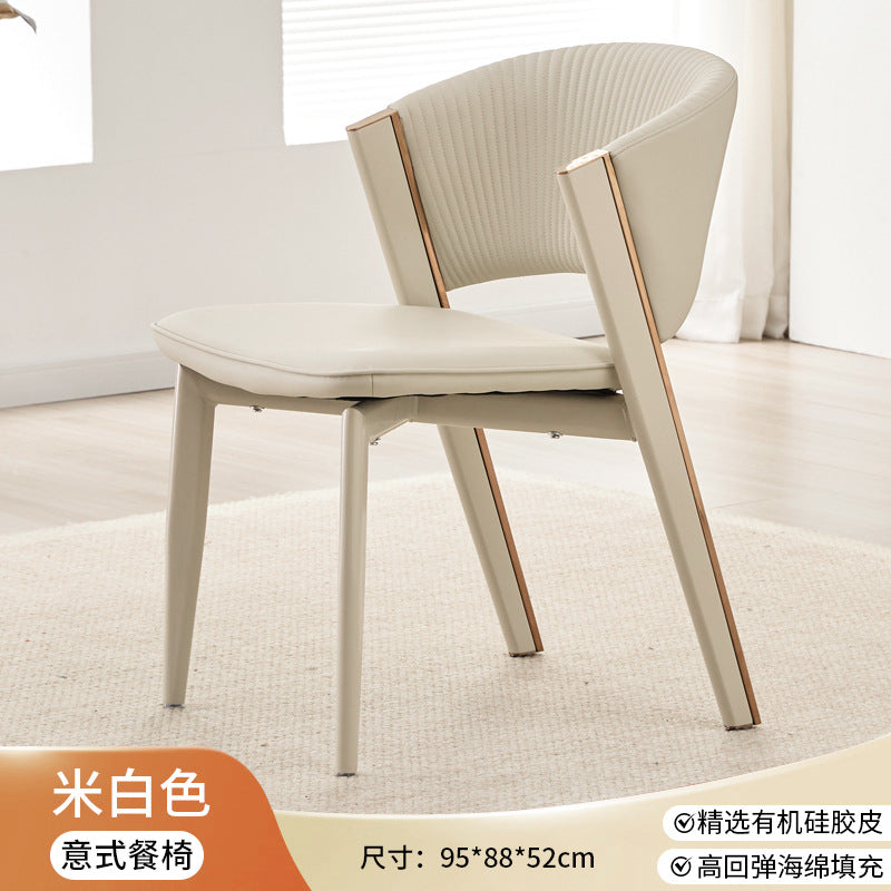 Italian-inspired light luxury home modern minimalist backrest stool designer high-end dining table and chair set - trending dining chairs