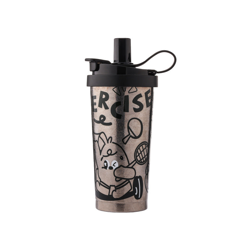 Pure titanium coffee cup thermos cup for men and women, double drinking cup, high-looking car portable cold-proof pure titanium cup