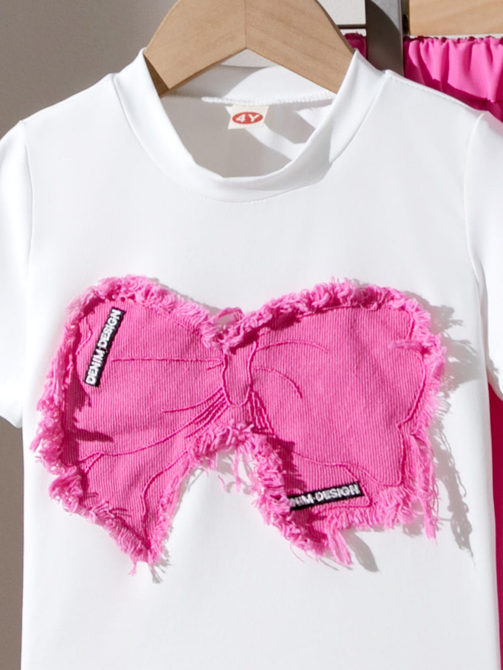 European and american autumn cross-border exclusive: girls' appliqué embroidered top and cargo pants two-piece set