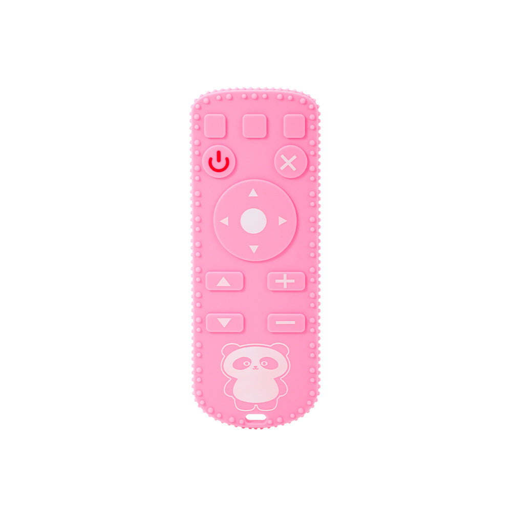 Customized silicone remote control Toothpaste baby platinum soft silicone odor-free baby tooth grinder panda bite glue bite