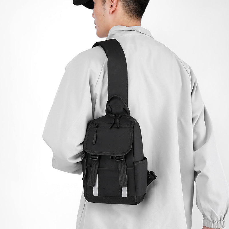 Simple outdoor travel messenger bag 2024 new business commuter shoulder bag large capacity trendy men's and women's breast bag