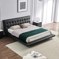 Onda bed italian normcore genuine leather bed house large flat designer 2* 2m master bedroom double bed double bed black