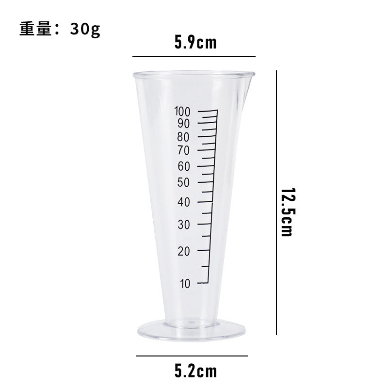 Graduated measuring cup, kitchen food-grade conical measuring cup, 100ml transparent plastic graduated small measuring cup wholesale