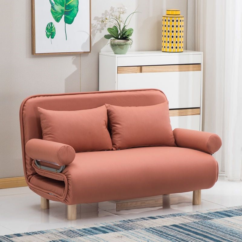 Foldable and detachable washable small apartment living room minimalist modern double/single multifunctional cat paw leather sofa bed - free shipping