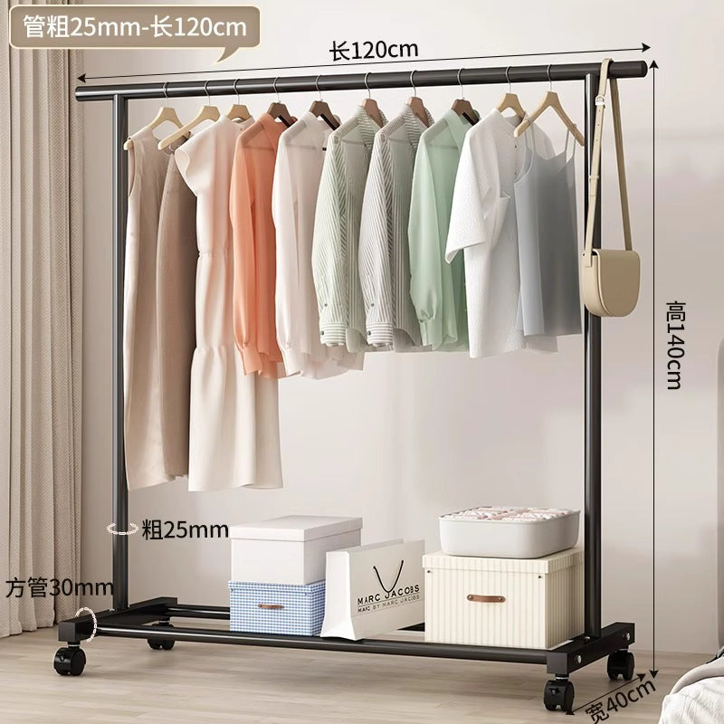 Simple coat rack, movable clothes drying rack, floor-standing indoor room, multi-functional clothes rack, accessible luxuryfor home bedroom