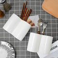Minimalist pure white pen holder storage ceramic vase kitchen utensil organizer home decor ceramic vase ornament