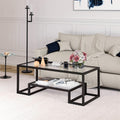 Tempered glass coffee table - modern minimalist design, easy assembly, open storage, creative transparent living room table