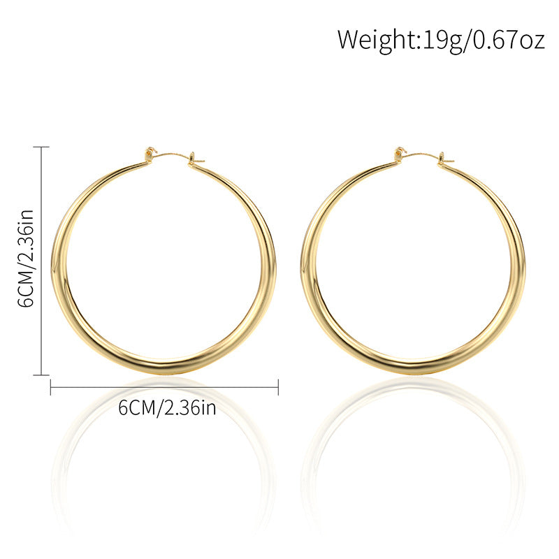European and american cross-border e-commerce exaggerated jewelry fashion alloy circle earrings niche geometric gold stud earrings women's earrings