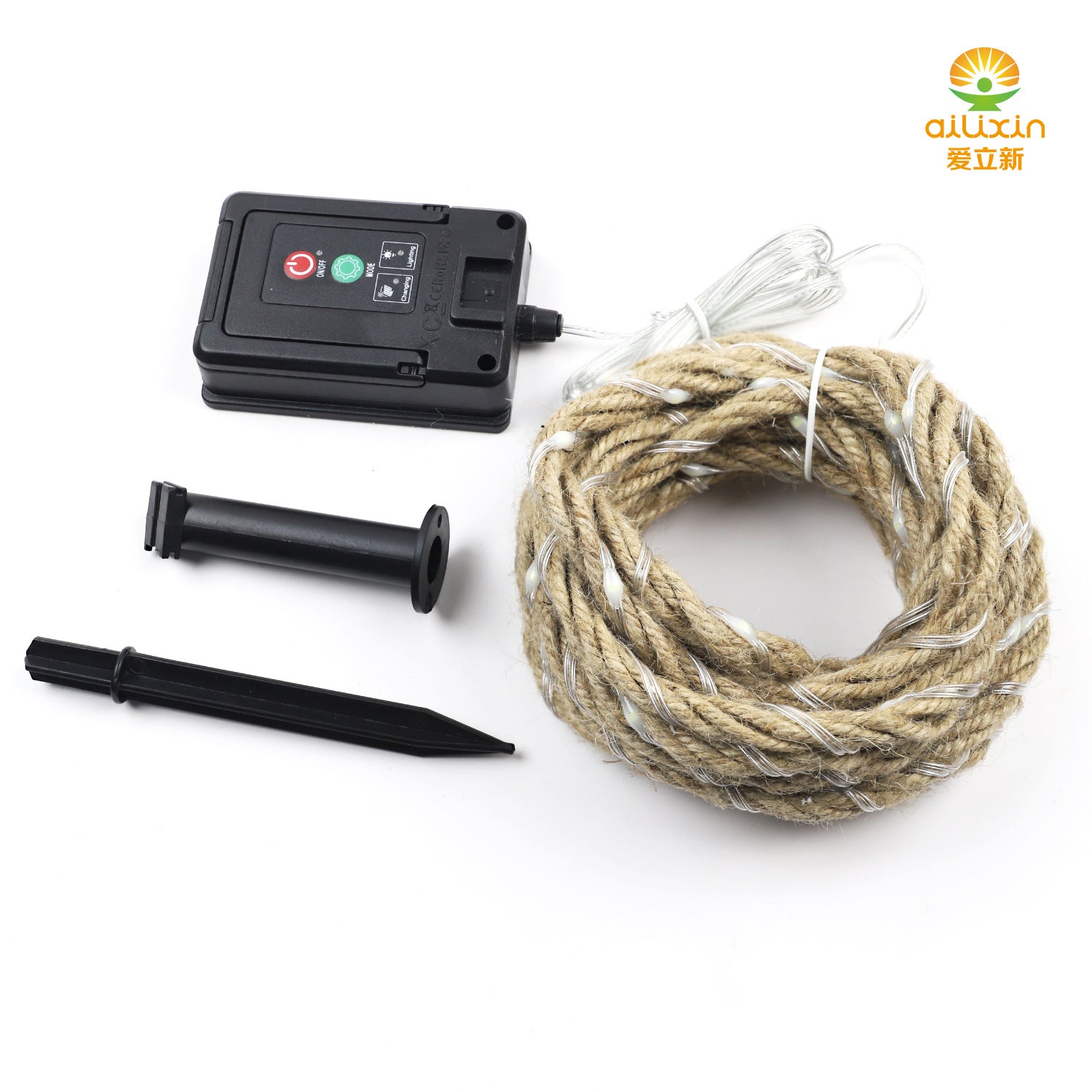 New LED Hemp Rope Light String Solar Camping Atmosphere Decoration Atmosphere Lights Battery Box Hemp Rope LED Light String