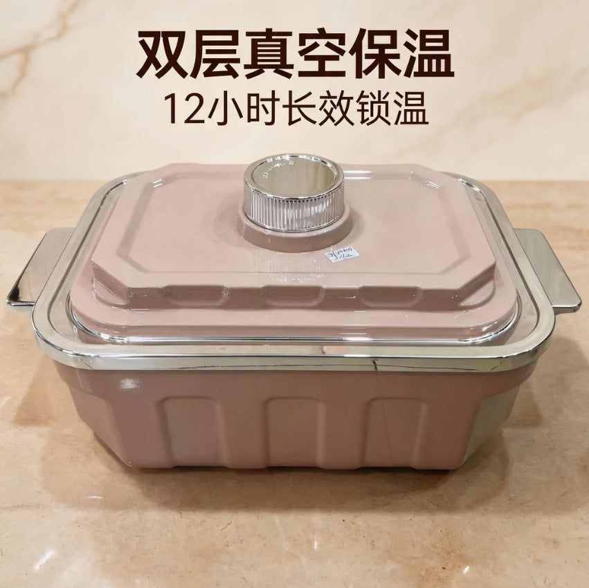 New food warmer new arrivalexport large capacity knob type insulated lunch box 5l-6l insulated tableware 2pcs