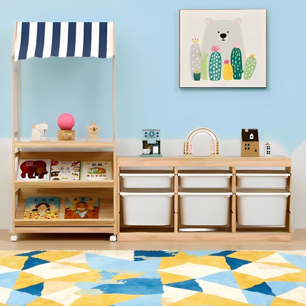 Toy Storage Rack Shelf Early Education Center Children's Play House Cart Shop Children's Toy Storage Cabinet