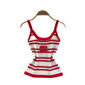 European and american striped knit tank top - women's summer slim fit, lightweight, unique design, petite & spicy girl top
